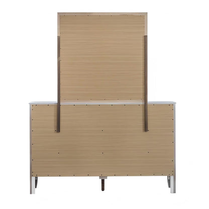 Spacious 6 Drawer Dresser and Metal Hardware Set by HouseOfZazla with light wood panels on Tampa Home & Garden Store