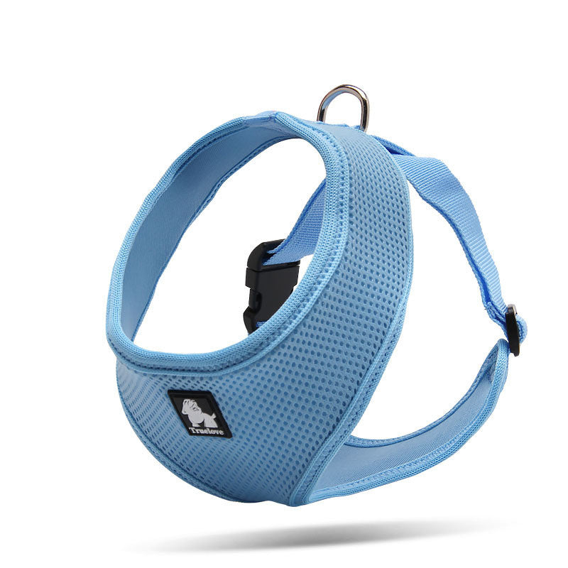 Pet Zen breathable blue dog harness with small sling and adjustable straps for small to medium dogs on Tampa Home & Garden Store
