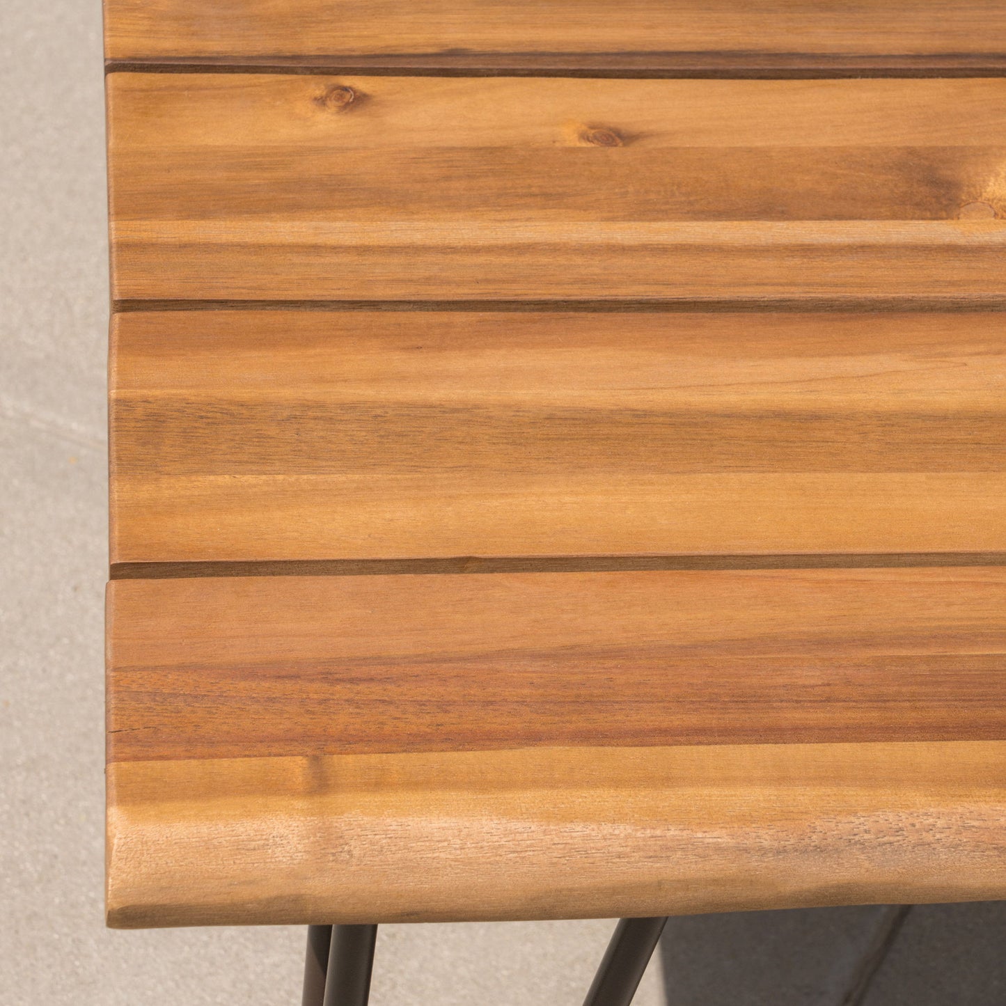 Sturdy Outdoor Coffee Table With Wood And Iron
