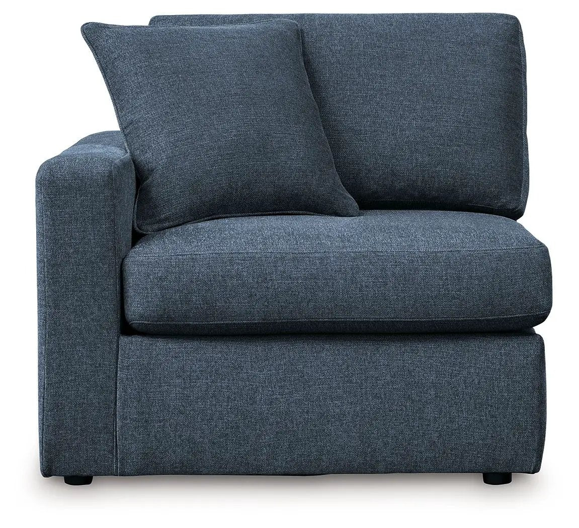 Modmax Sectional Ink with two back cushions in deep blue fabric on Tampa Home & Garden Store