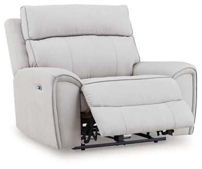 Social Pointe power recliner with adjustable headrest in pearl ash by Unique Piece Furniture on Tampa Home & Garden Store