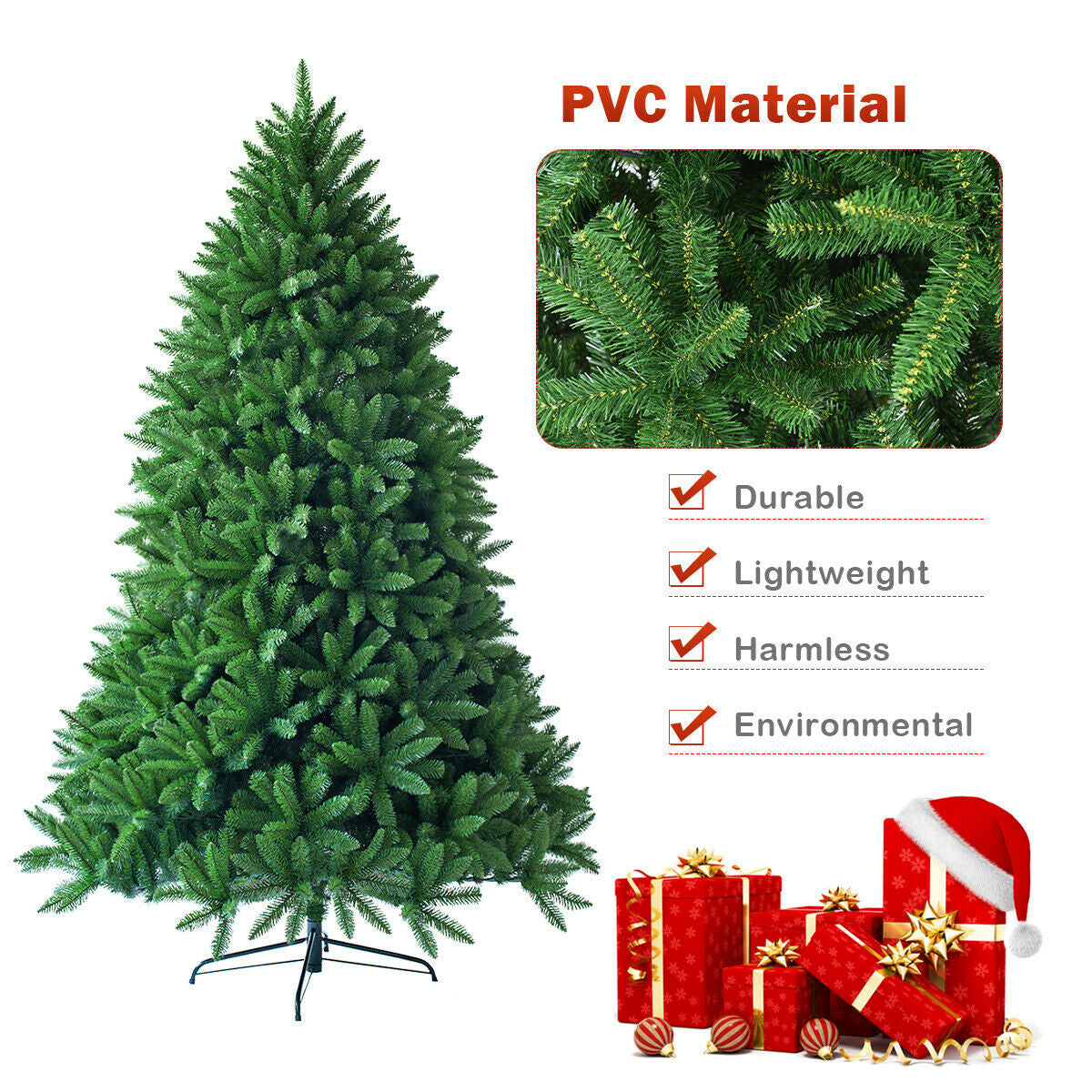 6 ft DirectDeals unlit artificial Christmas tree with 1250 PVC branch tips durable lightweight on Tampa Home & Garden Store