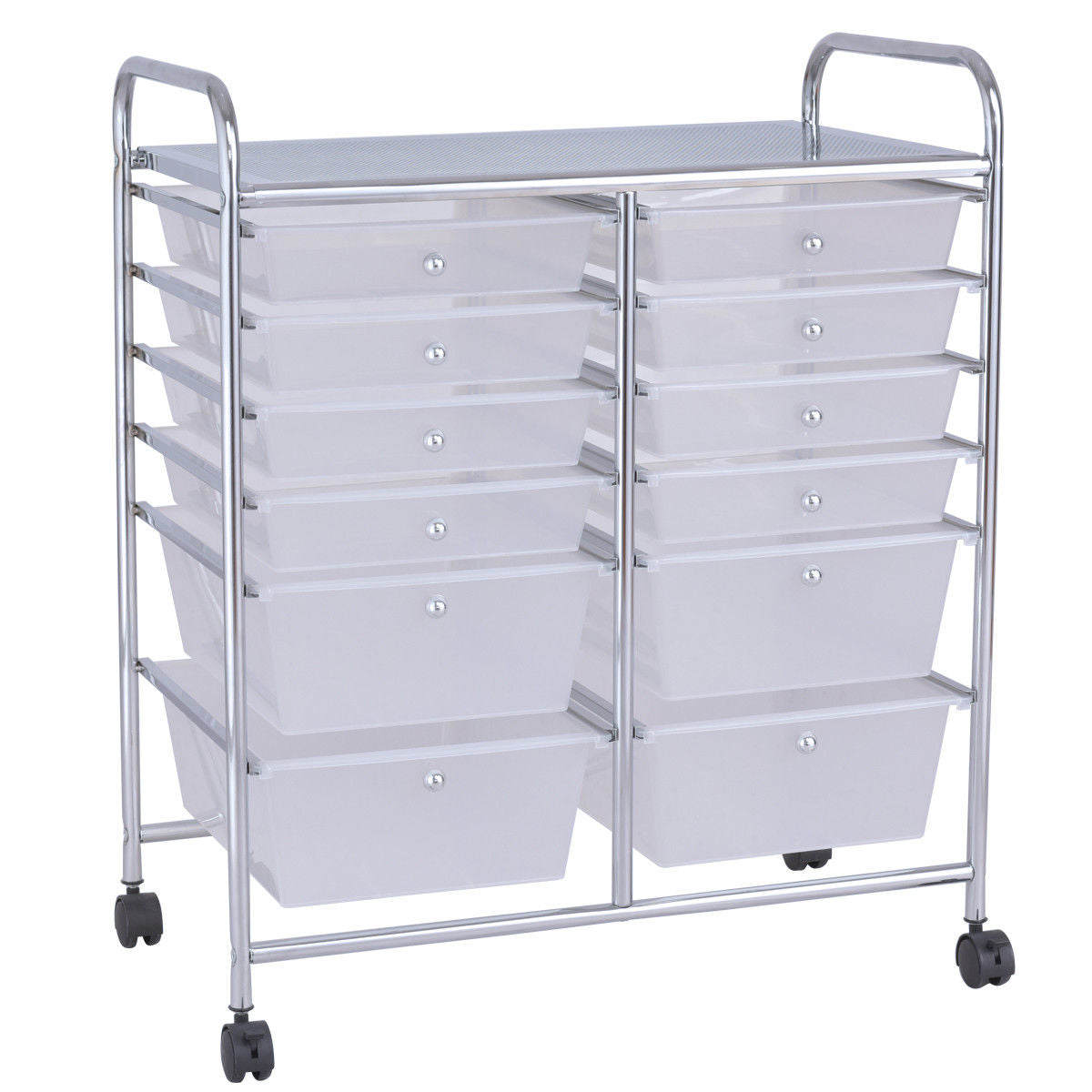 Carrito rodante de 12 cajones para almacenamiento, organizador de papel para álbum de recortes, contenedores - Negro