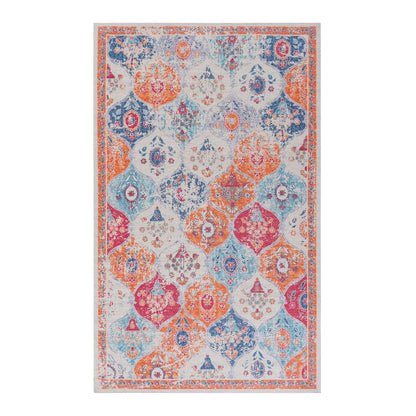 Area rug Maval Stunning Washable in orange and blue palette by Unique Piece Furniture on Tampa Home & Garden Store