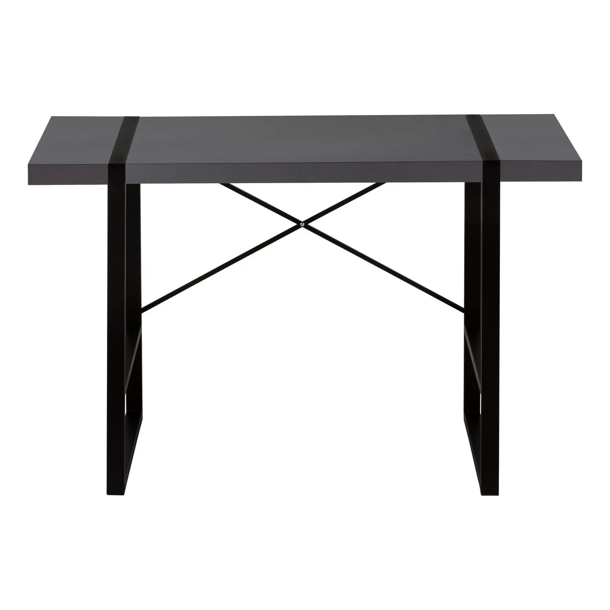 Computer desk gray top with black metal legs and X-brace by Unique Piece Furniture on Tampa Home & Garden Store