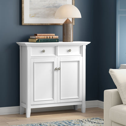 Amherst Storage Cabinet by HouseOfZazla, white finish with lamp and books on Tampa Home & Garden Store