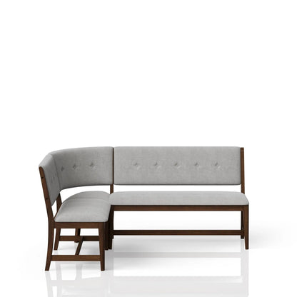 Curved Dining Bench Upholstered Beige Reversible
