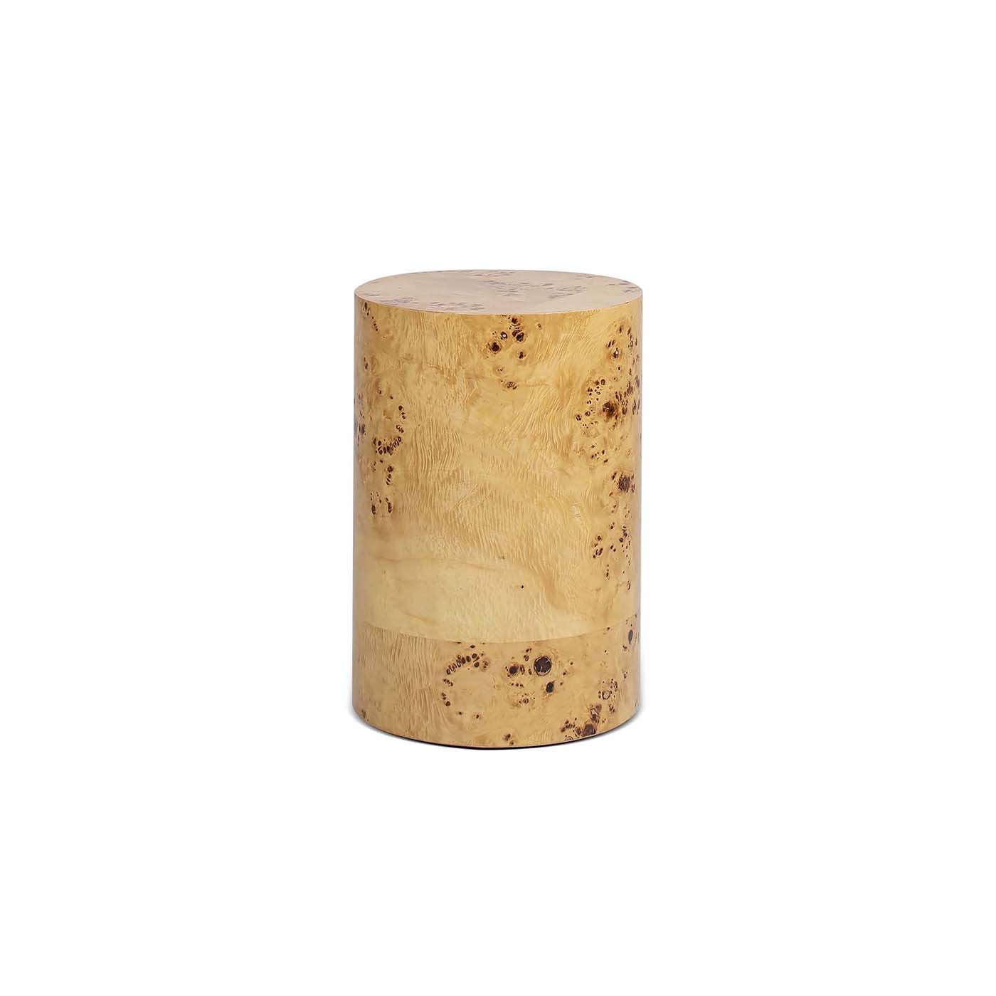 Nebula 22' Accent Pillar Side Table warm natural burl wood finish HouseOfZazla End Tables on Tampa Home & Garden Store