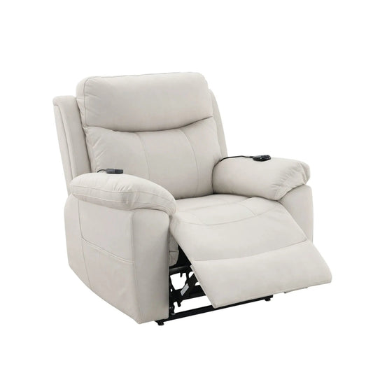 Chriki Power Motion Recliner & Lift Heating Massage Chair beige fabric by Unique Piece on Tampa Home & Garden Store