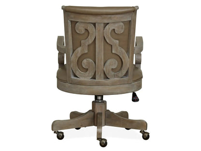 Tinley Park fully upholstered swivel desk chair, dove gray, Unique Piece Furniture on Tampa Home & Garden Store