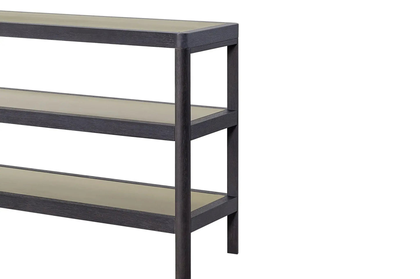 Console table with insets in black wood, 3-tier design, Unique Piece Furniture on Tampa Home & Garden Store