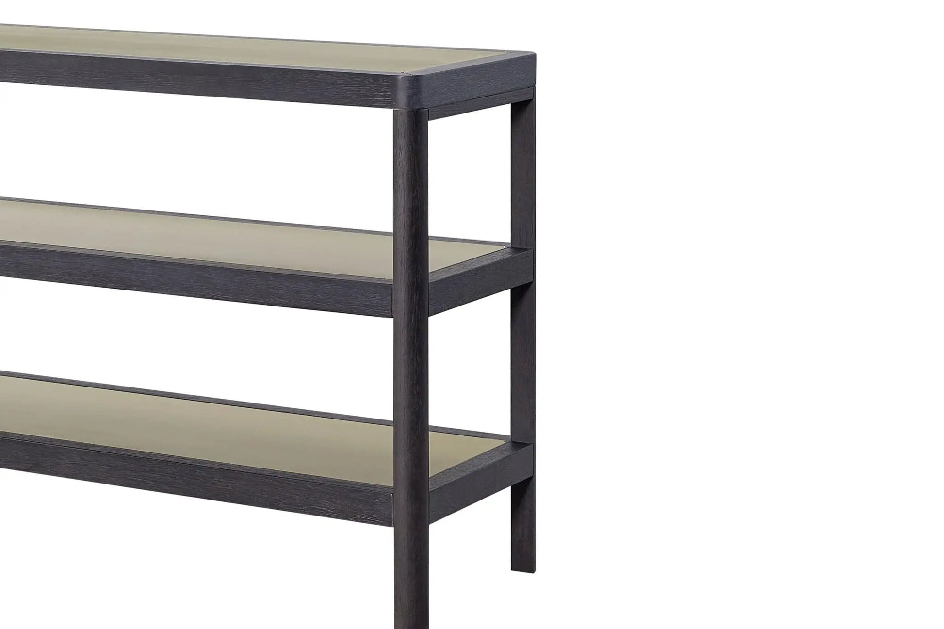 Console table with insets in black wood, 3-tier design, Unique Piece Furniture on Tampa Home & Garden Store