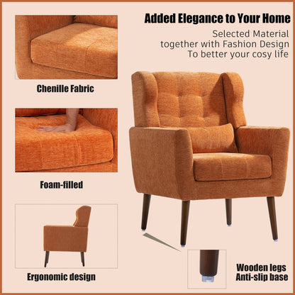 Modern Padded Accent Chair and Extra Pillow