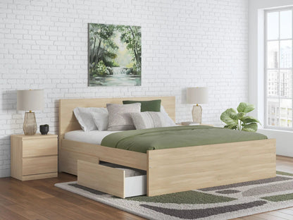 Onita Panel Platform Bed storage bed in light oak wood by Unique Piece Furniture on Tampa Home & Garden Store