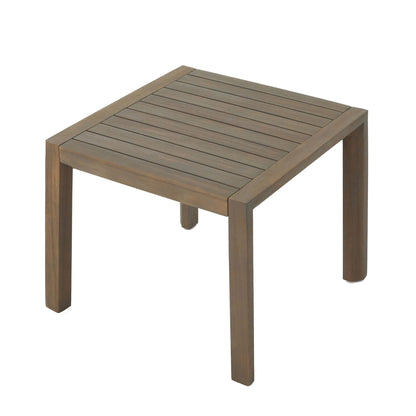 Celestaria outdoor side table with slatted brown top on Tampa Home & Garden Store
