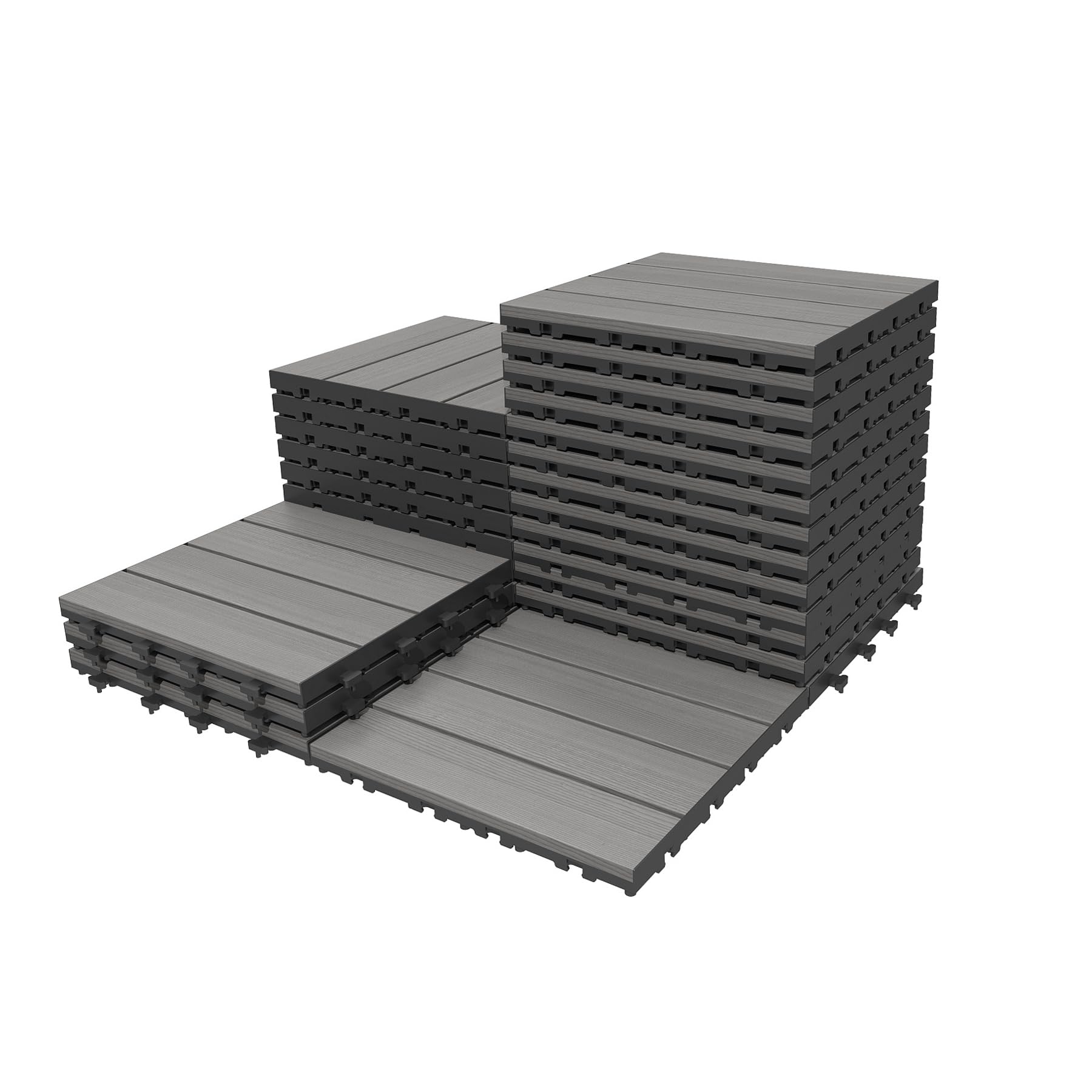 27 pcs interlocking HDPE deck tiles, 12x12 in, grey outdoor flooring by HouseOfZazla on Tampa Home & Garden Store