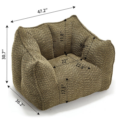 Comfortable Chenille Brown Arm Chair by HouseOfZazla with highly resilient foam on Tampa Home & Garden Store