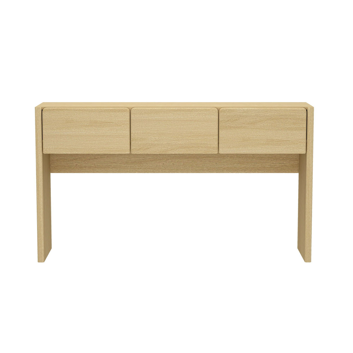 Linda Console Table with Three-Drawer Storage in natural oak finish by HouseOfZazla on Tampa Home & Garden Store