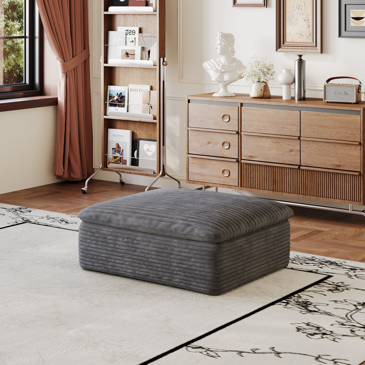 Stylish Modular One Middle Seat Sofa And Ottoman