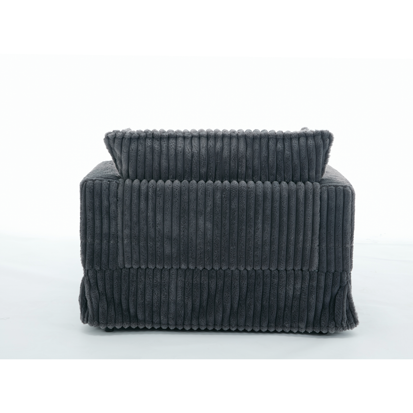 Oversized corduroy chaise lounge with ottoman in dark gray by HouseOfZazla on Tampa Home & Garden Store