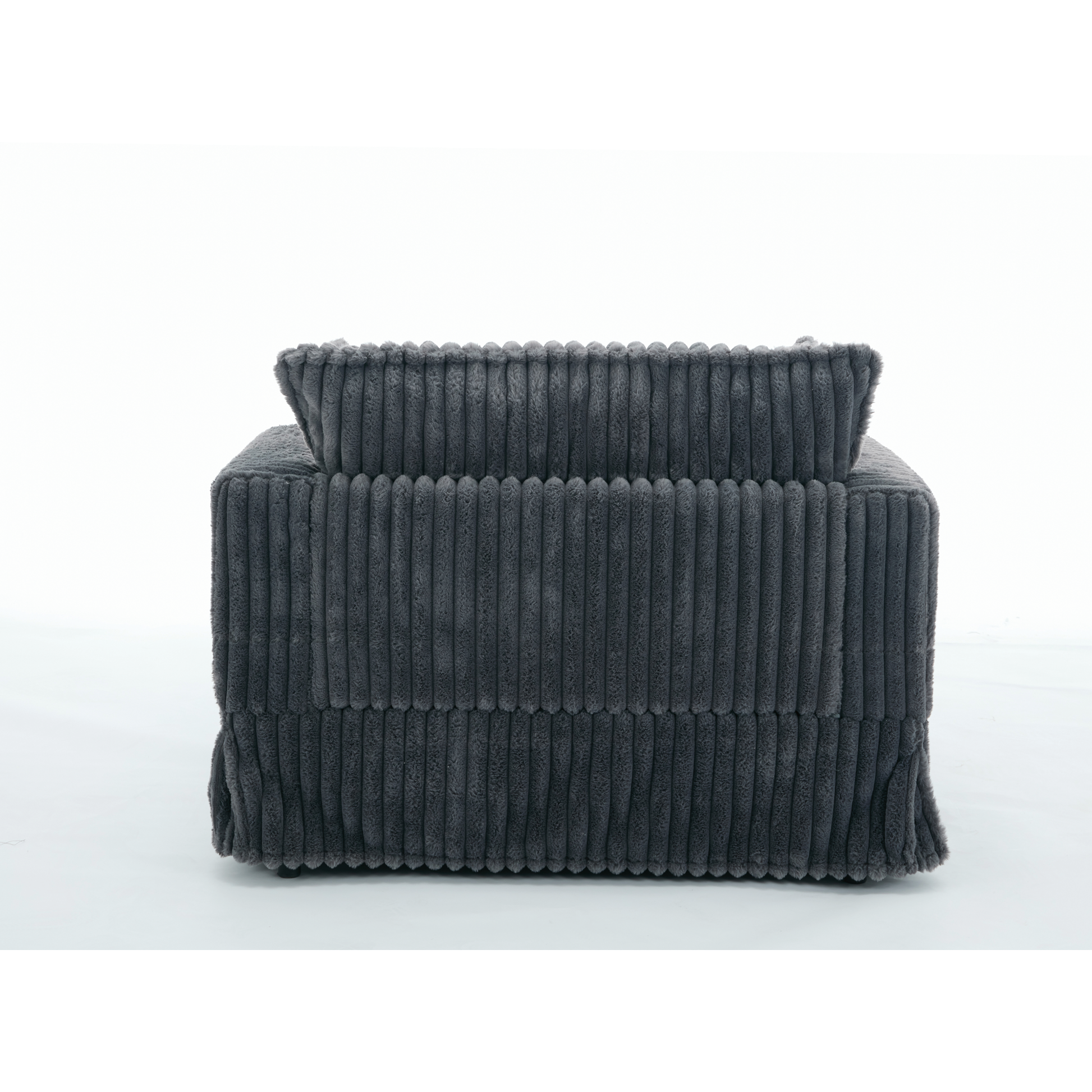 Oversized corduroy chaise lounge with ottoman in dark gray by HouseOfZazla on Tampa Home & Garden Store