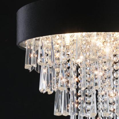 18-inch modern crystal chandelier with black velvet shade and crystal drops, HouseOfZazla on Tampa Home & Garden Store