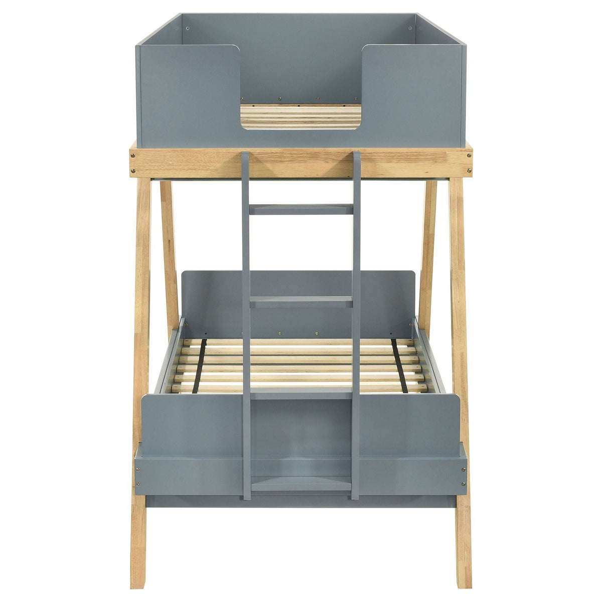 Hicks bunk bed by HouseOfZazla in gray with natural wood legs and ladder on Tampa Home & Garden Store