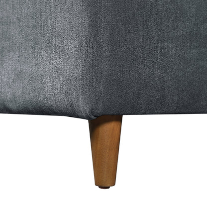 2-Piece 109-inch L-Shape Convertible Sectional Sofa leg close-up in grey fabric by HouseOfZazla on Tampa Home & Garden Store