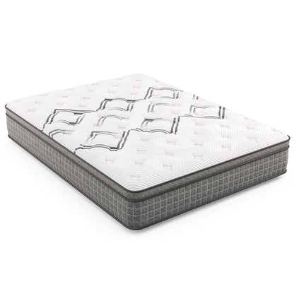 Diamond Soto cooling copper hybrid twin mattress by HouseOfZazla white quilted top with gray edge on Tampa Home & Garden Store