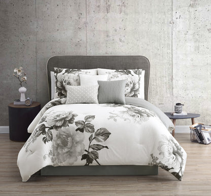 Ridgely 7 Pc Watercolor Floral Comforter and Set