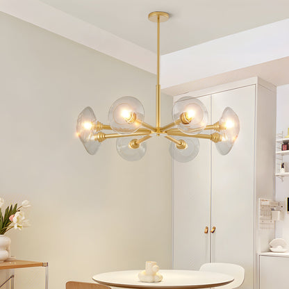 Sputnik chandelier, 36in modern gold 8-light with clear glass shades by HouseOfZazla on Tampa Home & Garden Store
