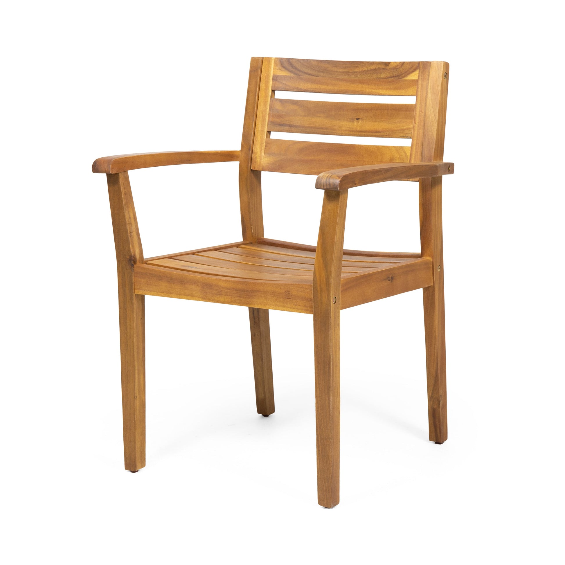Stamford dining chairs set of 2, natural acacia wood patio armchairs outdoor on Tampa Home & Garden Store