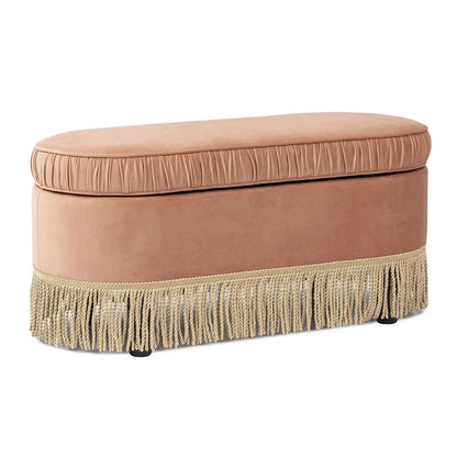 Serena Oval Storage Bench Ottoman With Lift Top