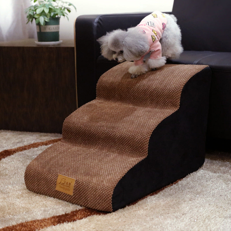 Ladder Bedside Small Dog Cat Ladder brown carpeted steps and sides Sell My Stuff patch on Tampa Home & Garden Store