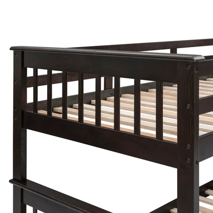 Stairway Bunk Bed with Storage and Guard Rail