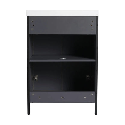 Contemporary Vanity with Adjustable Shelves