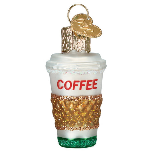 Gumdrop Mini Coffee To Go Glass Ornament - Tampa Home & Garden Store