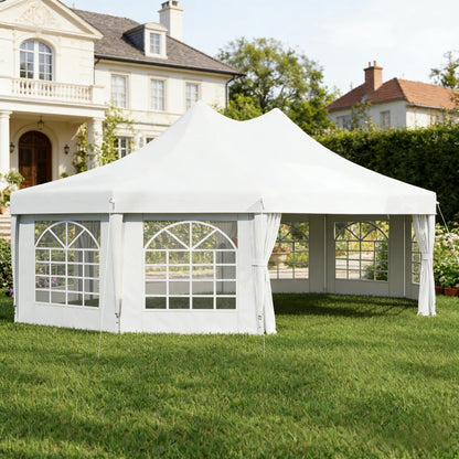 Extra Large Event Tent canopy, white with arched window panels, HouseOfZazla on Tampa Home & Garden Store