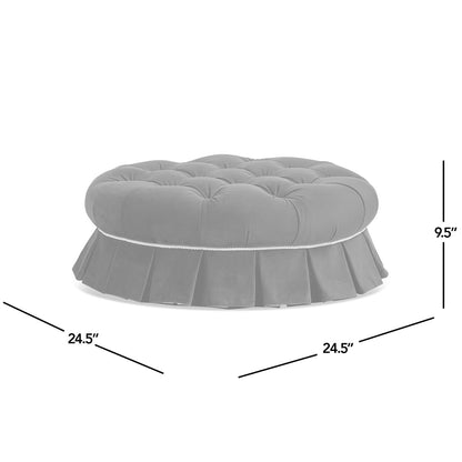 Roquefort 24.5in olive round dog sofa bed by HouseOfZazla with tufted top and pleated skirt on Tampa Home & Garden Store