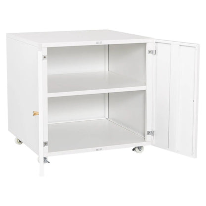 Printer stand white steel two-door copier cabinet on caster wheels for mobile file/printer setup on Tampa Home & Garden Store
