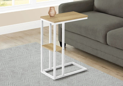 C Shaped Accent Table Marble Look and Modern