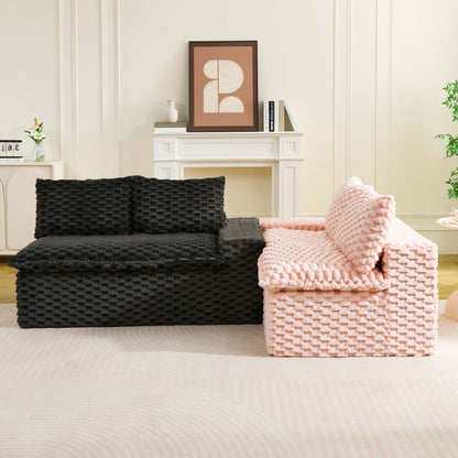 Modular Four Seater Sofa In Pink And Black
