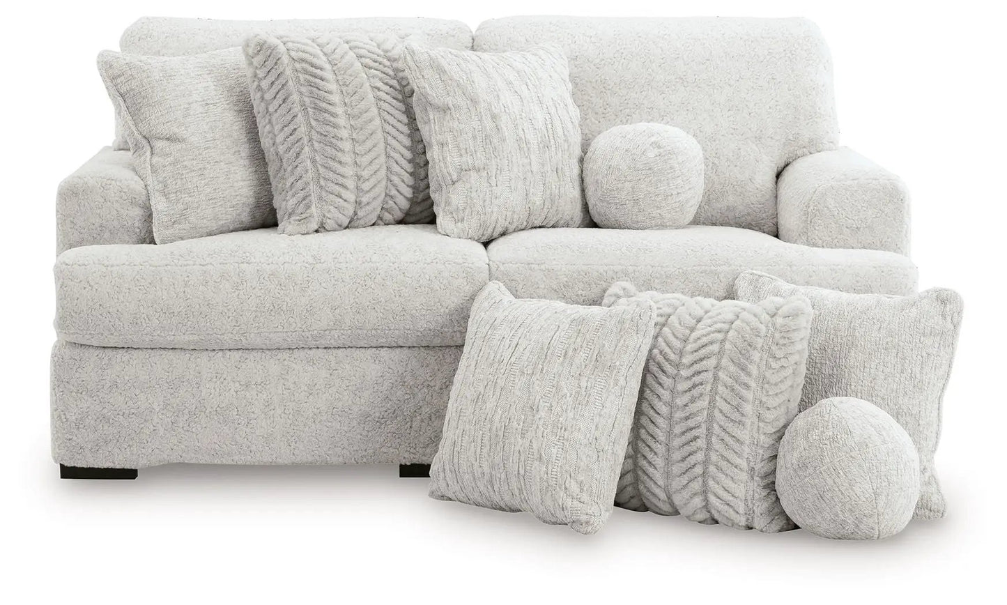 Cuddle Plush Sectional sofa in light gray plush boucle fabric by Unique Piece Furniture stationary sectional on Tampa Home & Garden Store