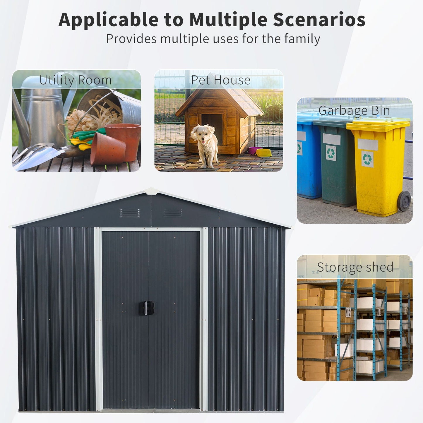 Outdoor Metal Storage Shed And Floor Base