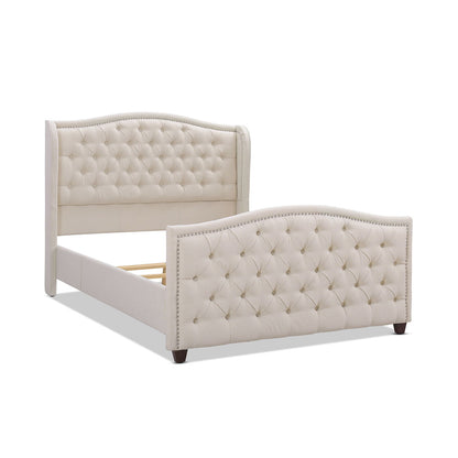 Solid Upholstered Bed Frame and Headboard Set
