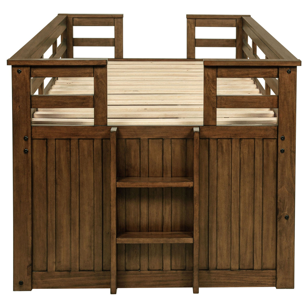 Starboard Captain's Bed with Trundle in dark wood, solid frame with panel accents on Tampa Home & Garden Store