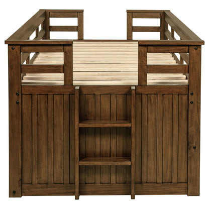 Starboard Captain's Bed with Trundle in dark wood, solid frame with panel accents on Tampa Home & Garden Store