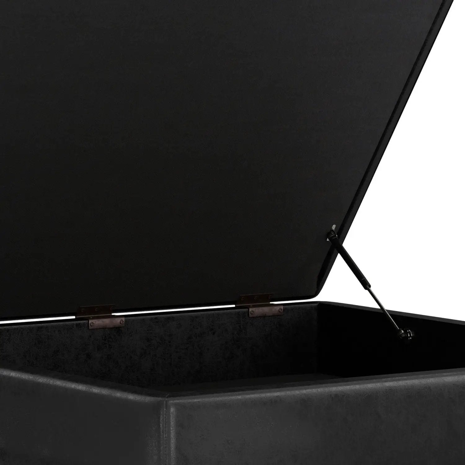 Owen multifunctional square coffee table storage ottoman with hinged lid, black interior on Tampa Home & Garden Store