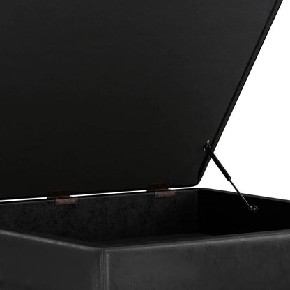 Owen multifunctional square coffee table storage ottoman with hinged lid, black interior on Tampa Home & Garden Store