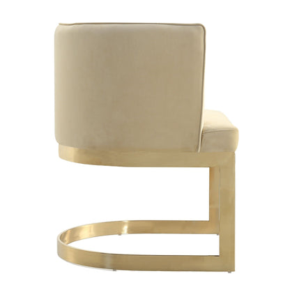 Aura dining chair beige upholstery with brass frame by HouseOfZazla on Tampa Home & Garden Store